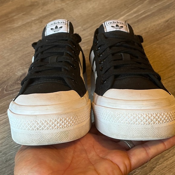 Adidas Originals Nizza Platform‎ Sneaker Black White Womens 8.5 UK 7 EU 40 2/3